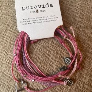 New Pink set of 3 Pura Vida bracelets